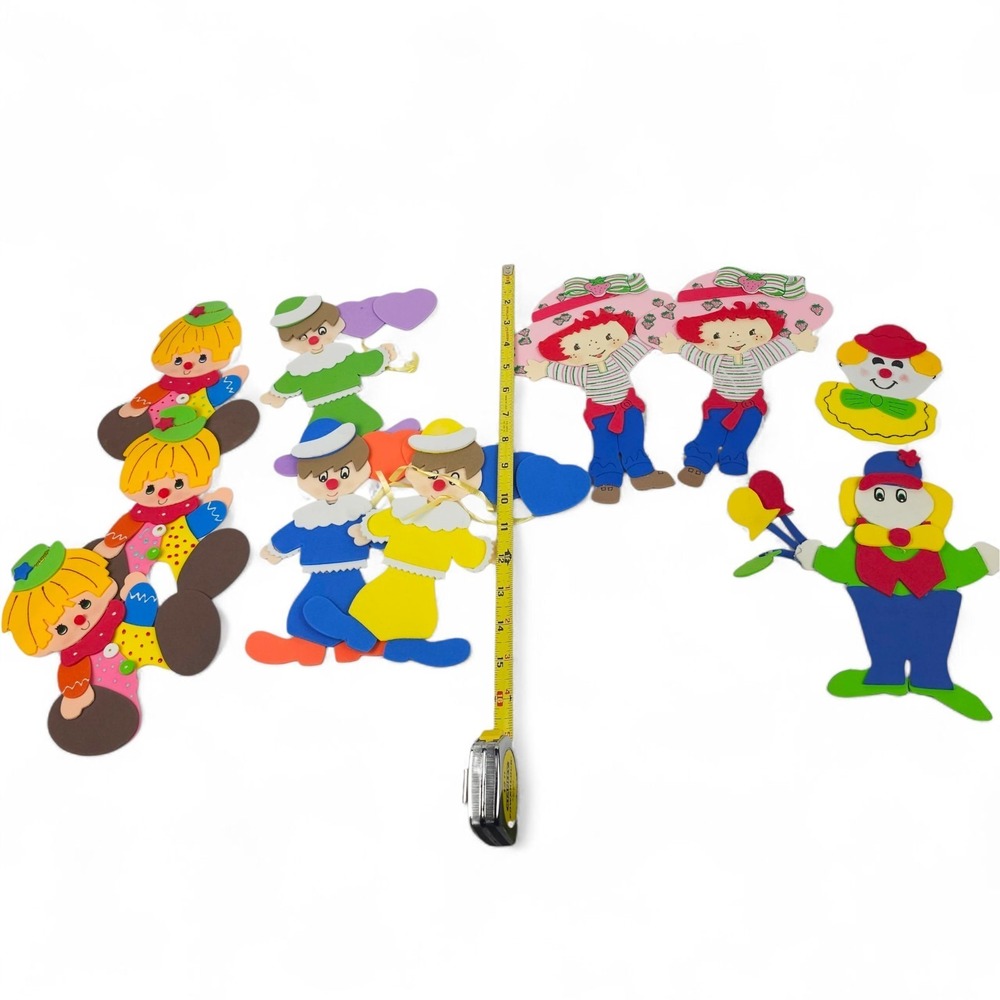 Vintage Strawberry Shortcake Foam Wall Decor Lot Clowns 90s Nursery Craft As-Is